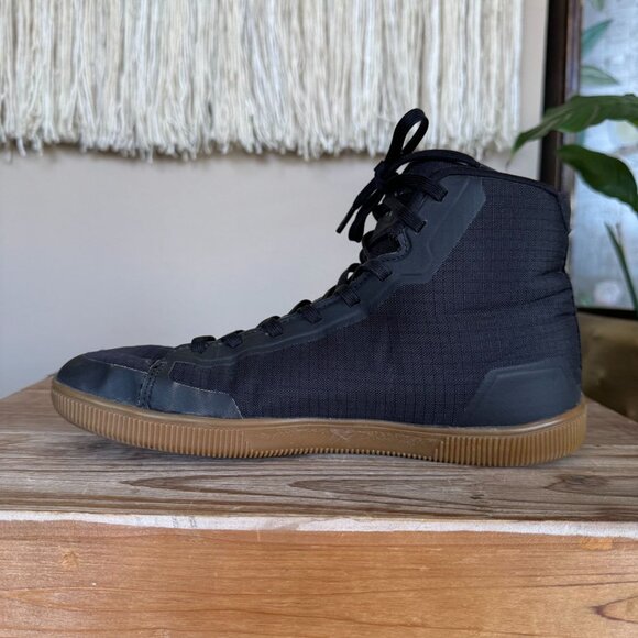 Flux Adapt High-Top Trainer Black Nylon Gum Sole Zero Drop Sneakers Size 8 - Picture 9 of 15